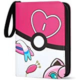 Tcgames Card Binder 4-Pocket, 440 Pockets Card Holder with 55 Sleeves Pink